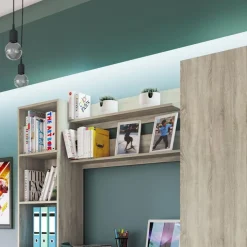 Cameretta per bambini completa con letto 120x190 cm rovere blu petrolio Alex Gihome®