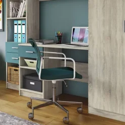 Cameretta per bambini completa con letto 120x190 cm rovere blu petrolio Alex Gihome®