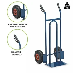 Carrello portapacchi con ruote solleva fino a 200kg in acciaio Xina