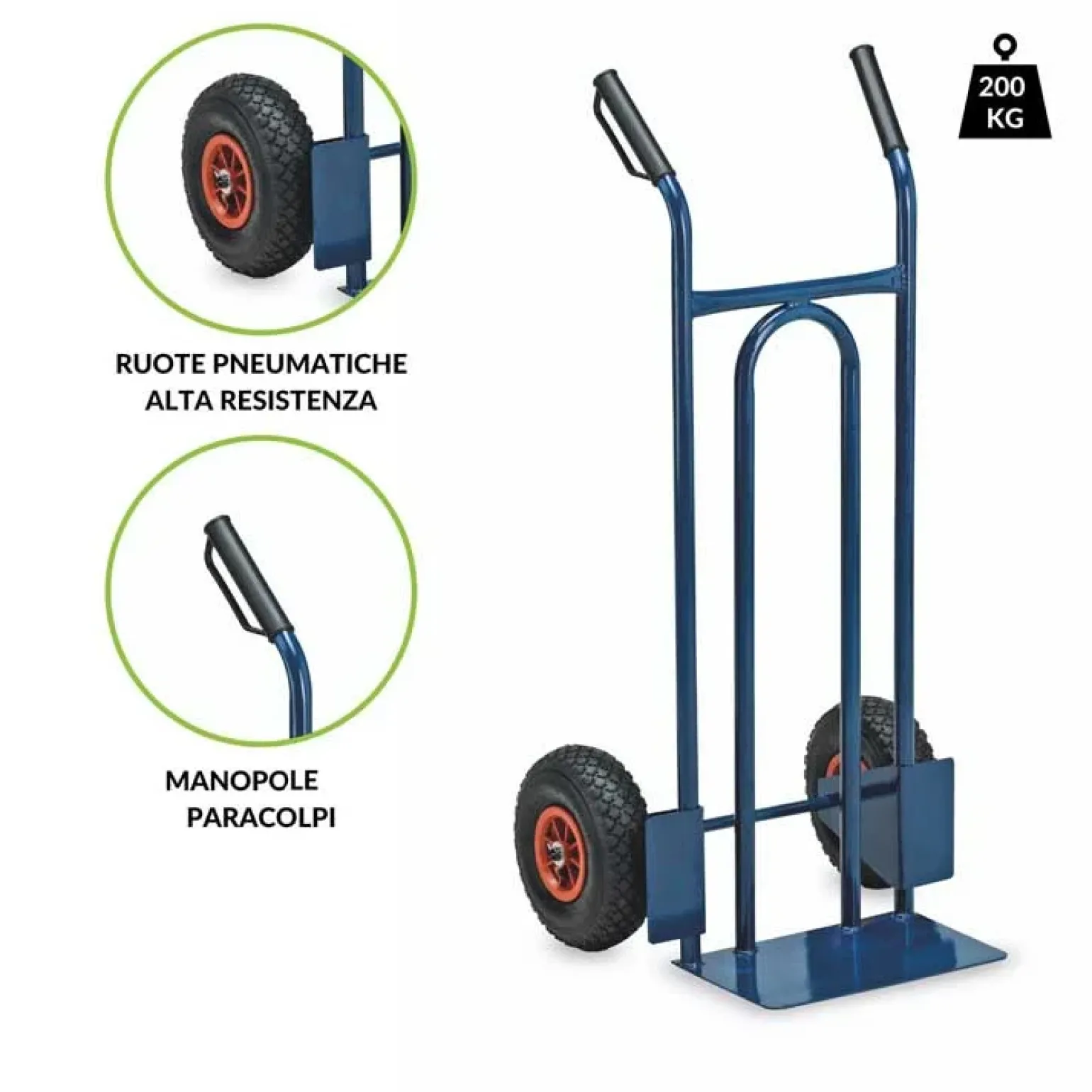 Carrello portapacchi con ruote solleva fino a 200kg in acciaio Xina