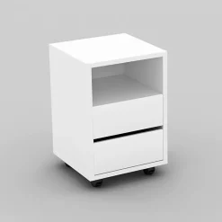 Cassettiera ufficio 40x62h cm 2 cassetti bianco Callum