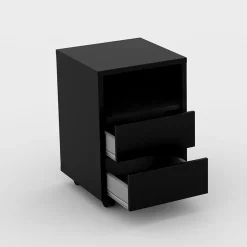 Cassettiera ufficio 40x62h cm 2 cassetti nero Callum