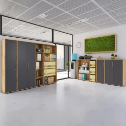 Cassettiera ufficio 43x57h cm rovere grafite Woody