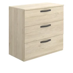 Cassettiera 70x72h cm 3 cassetti in legno Carlos