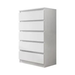 Cassettiera 70x112h cm 5 cassetti moderna bianco Rotterdam