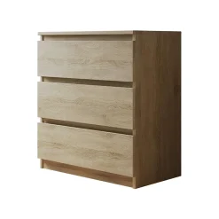 Cassettiera 70x77h cm 3 cassetti moderna rovere Rotterdam