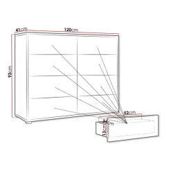Cassettiera 120x93h cm 8 cassetti moderna bianco Eindhoven