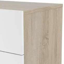 Cassettiera 138x83h cm moderna bianco lucido rovere Betty Gihome®