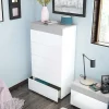Cassettiera 61x118h cm moderna bianco cemento Idra