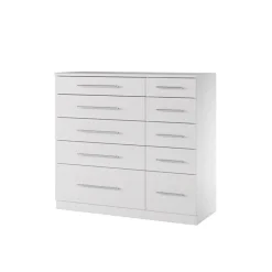 Cassettiera 103x95h cm moderna bianco frassinato Dogliani