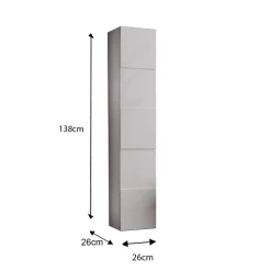 Colonna 1 anta 25x138h cm  per bagno bianco lucido Toronto