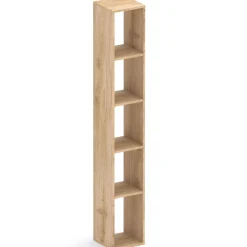 Colonna a terra 28x186h cm 5 vani libreria rovere chiaro Sunset