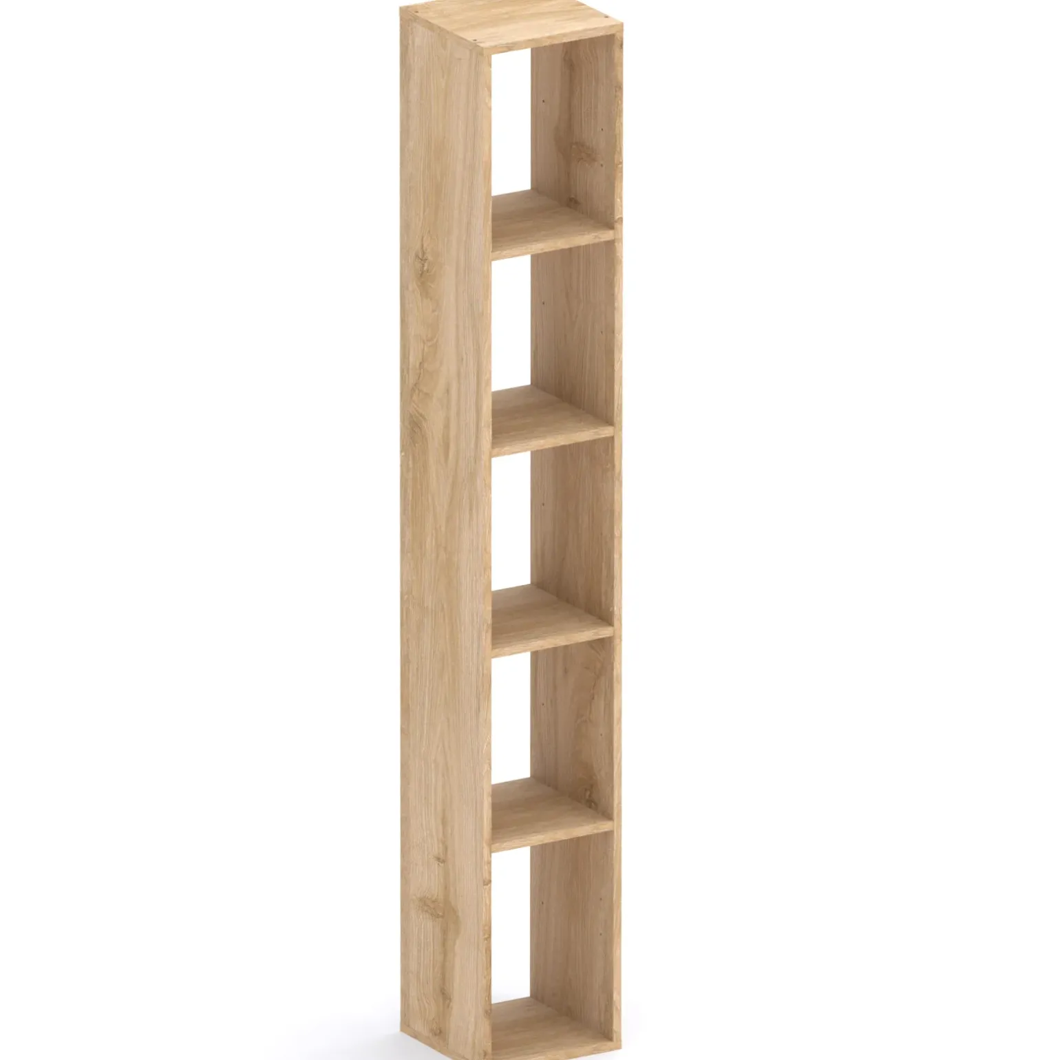 Colonna a terra 28x186h cm 5 vani libreria rovere chiaro Sunset