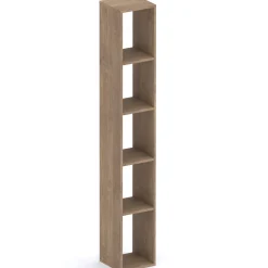 Colonna a terra 28x186h cm 5 vani libreria rovere scuro Sunset
