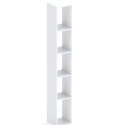 Colonna a terra 28x186h cm 5 vani libreria bianco lucido Sunset