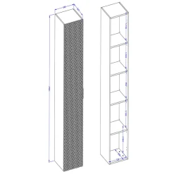 Colonna bagno sospesa 35x186h cm 1 anta bianco frontale decorato Konny