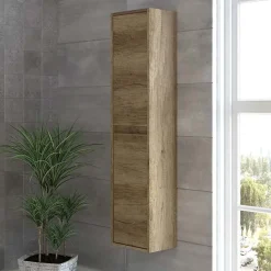 Colonna bagno sospesa 30x140h cm moderna rovere chiaro Eveline