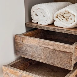 Colonna bagno sospesa 35x160h cm 1 anta 2 cassetti grigio Serif