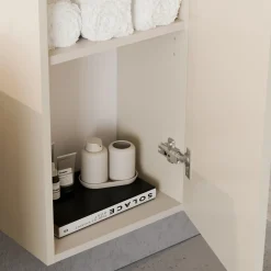Colonna bagno sospesa 35x140h cm fresato 1 anta beige Sand