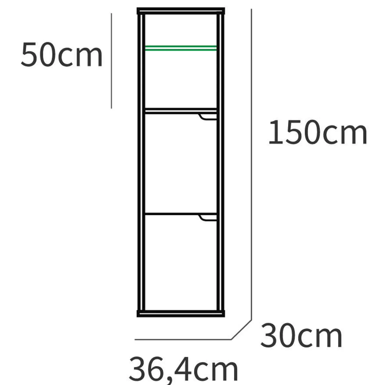Colonna bagno sospesa 37x150h cm 2 ante 2 vani rovere Jasmund - Crown