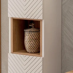 Colonna bagno sospesa 30x140h cm 1 anta beige cashmere Neutry