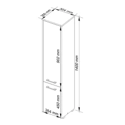 Colonna bagno 30x140h cm 2 ante grigio bianco Woters