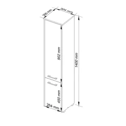 Colonna bagno 30x140h cm 2 ante bianco Woters