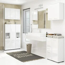 Colonna bagno 30x85h cm bassa 1 anta bianco lucido Woters