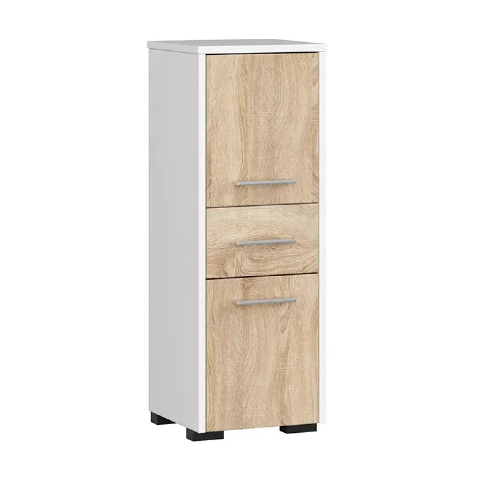 Colonna bagno 30x85h cm bassa 2 ante 1 cassetto rovere bianco Woters