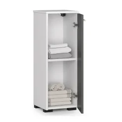 Colonna bagno 30x85h cm bassa 1 anta grigio bianco Woters