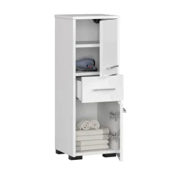 Colonna bagno 30x85h cm bassa 2 ante 1 cassetto bianco lucido Woters