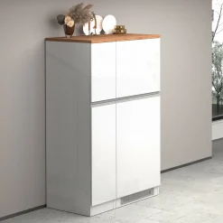 Colonna frigo dispensa cucina 90x165h cm moderna bianco rovere Gourmet