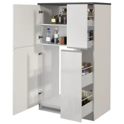 Colonna frigo dispensa cucina 90x165h cm moderna bianco grigio pietra Gourmet