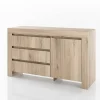 Comò 137x81h cm 1 anta 3 cassetti moderno rovere sonoma Panama