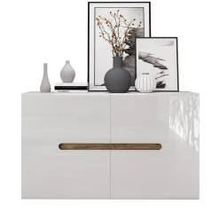 Comò 120x79h cm 2 ante bianco lucido Biancastagno