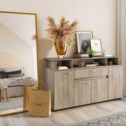 Comò 154x85h cm 4 ante moderno rovere sonoma Pippo