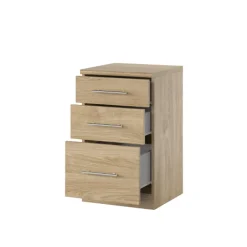 Comodino 37x63h cm 3 cassetti design rovere Dogliani