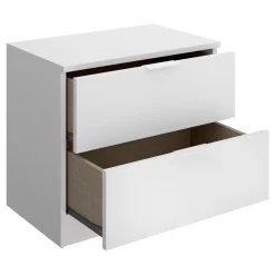 Comodino 46x50h cm 2 cassetti bianco opaco Manuel