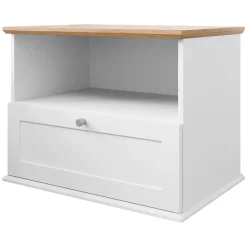 Comodino 62x48h cm 1 cassetto bianco rovere Relaxio