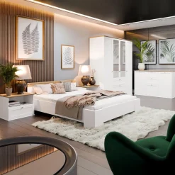 Comodino 62x48h cm 1 cassetto bianco rovere Relaxio