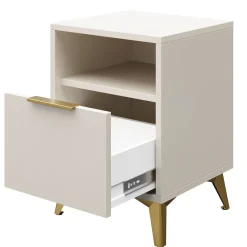 Comodino 44x60h cm 1 cassetto 1 vano beige Miriam