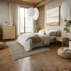Comodino 45x46h cm 1 cassetto USB C rovere Noor