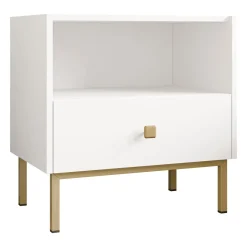 Comodino 55x56h cm 1 vano 1 cassetto bianco opaco Giuggiola
