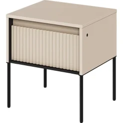 Comodino 46x50h cm cannettato beige nero Camelia
