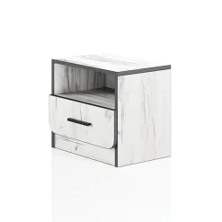 Comodino 40x41h cm con cassetto bianco rustico Zadar
