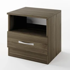 Comodino 40x41h cm  con cassetto moderno noce Selvaggia