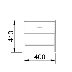 Comodino 40x41h cm  con cassetto moderno noce Selvaggia