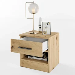 Comodino 40x41h cm  con cassetto moderno rovere rustico Selvaggia