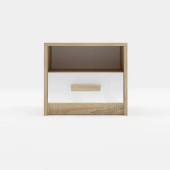 Comodino 40x35h cm moderno rovere bianco Chiaretto