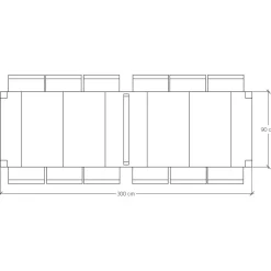 Consolle 50/300cm allungabile bianco frassinato Pandora 90 Gihome®